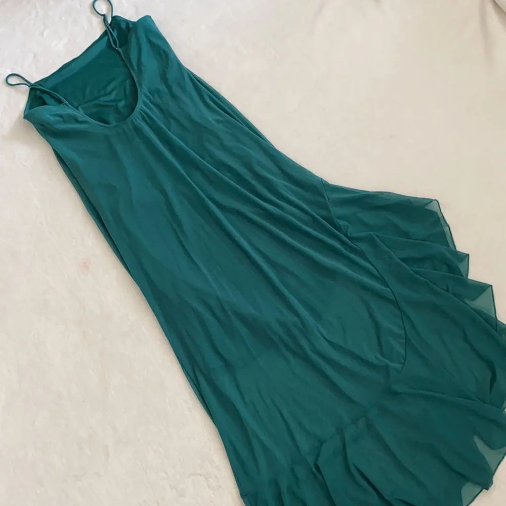 {NWT} Urban Outfitters | Glamour Girl Mesh Overlay Midi Dress Teal Green/Blue S - Picture 13 of 16